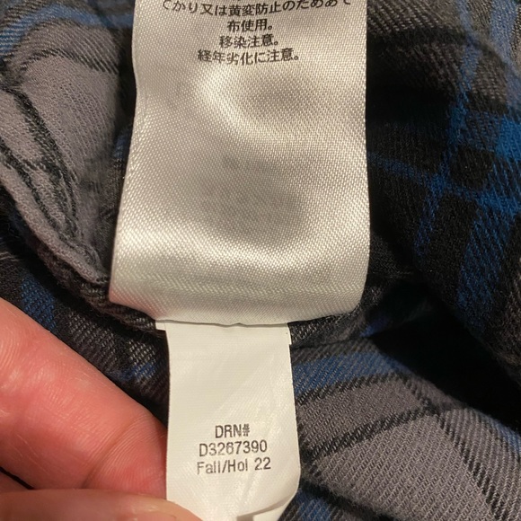 Eddie Bauer Flannel Shirt Mens Large Classic Fit Plaid Blue - Picture 6 of 10